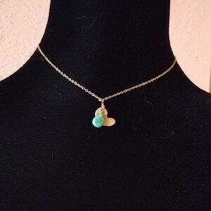 Elegant Gold and Green Heart Pendant Necklace